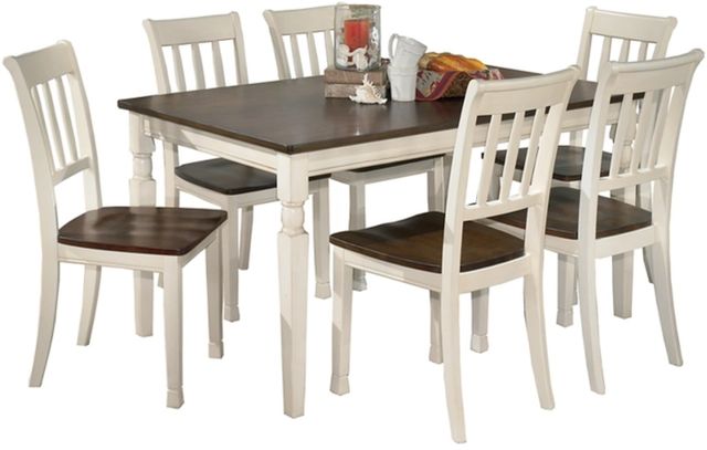Signature Design by Ashley® Whitesburg 7-Piece Brown/Cottage White Dining Table Set-0