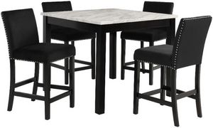 Crown Mark Lennon 5-Piece Black Counter Height Dining Table Set