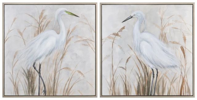 Crestview Collection Beachin' Egrets 2-piece Hand Finished Wall Art Set 