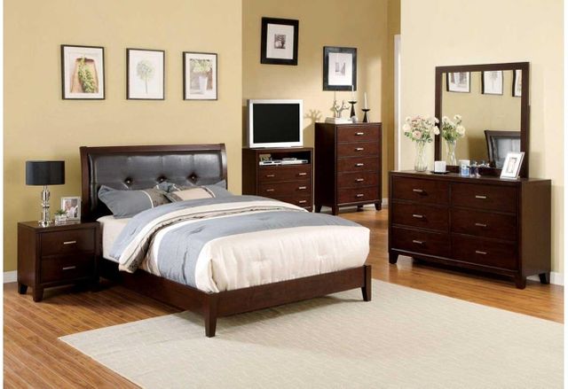 Furniture of America® Enrico I Brown Cherry Chest Nightstand-1