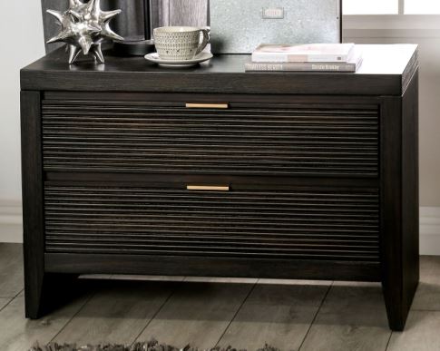 Walnut and deals black nightstand