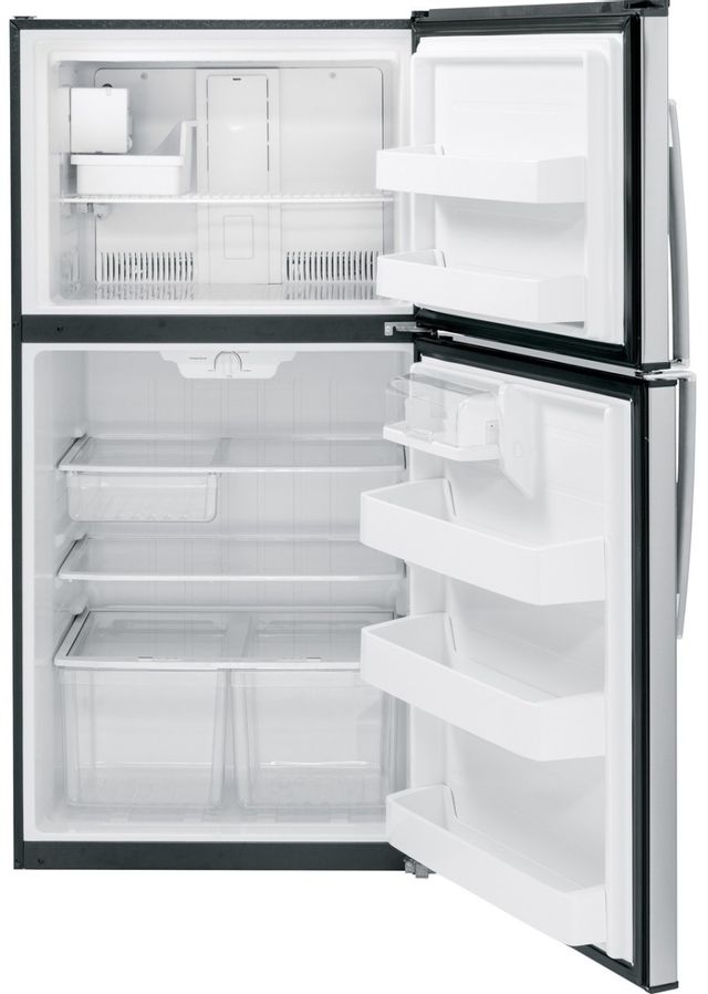 GE 21.2 Cu. Ft. Top Freezer Refrigerator-Stainless Steel-GIE21GSHSS *Scratch and Dent Price $1016.00 Call for Availability* 1
