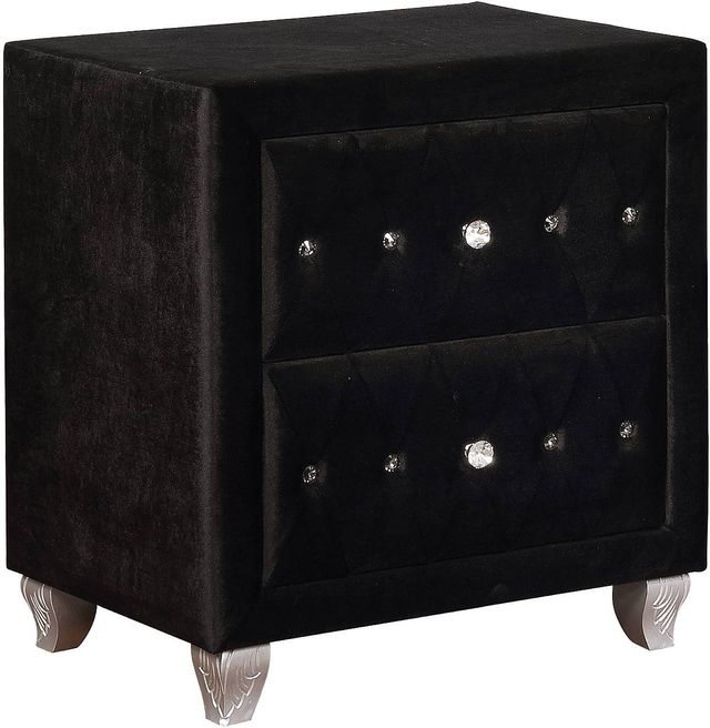 Coaster® Denna 4 Piece Black Queen Upholstered Bedroom Set 2