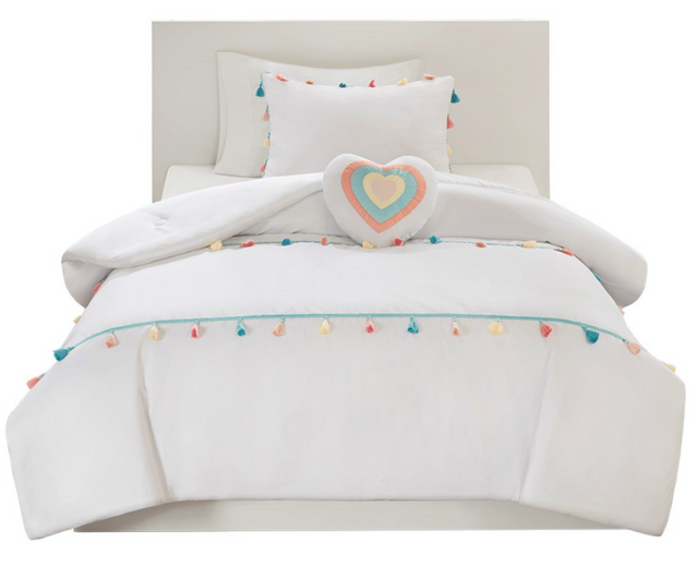 Olliix by Mi Zone Kids Tessa White Full/Queen Tassel Comforter Set, Big  Sandy Superstore