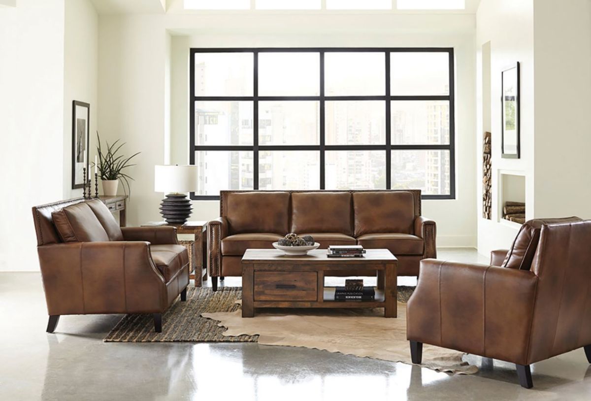 Coaster Leaton 2 Piece Brown Sugar Living Room Set Colder s