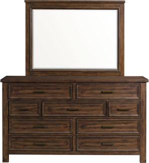 Elements International Sullivan Chestnut Dresser and Mirror Set
