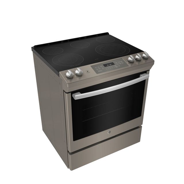 GE 30" Electric Slide-In Front Control True Convection Range with Storage Drawer Slate 2