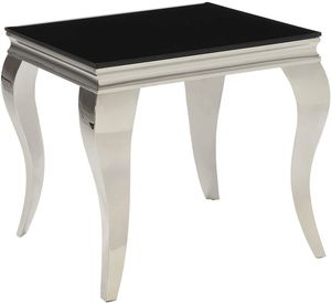 Coaster® Chrome And Black Square End Table