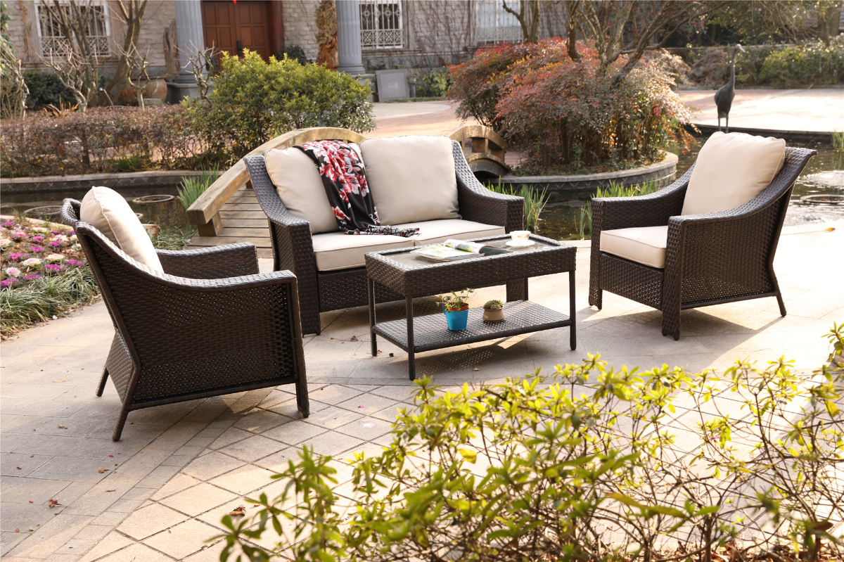 GatherCraft Parker 4 Pc Outdoor Wicker Set Becker Furniture