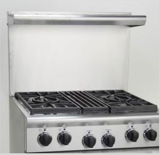 American Range 20" Stainless Steel High Back with Shelf 1