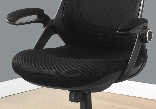 Chaise de bureau en tissu noir Monarch Specialties® 1