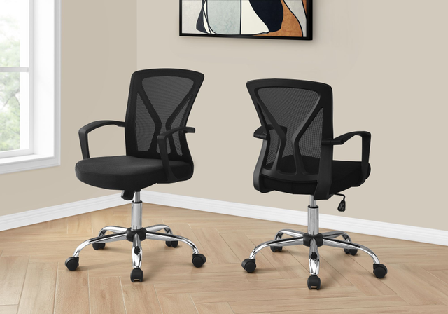 Monarch Specialties Inc. Black/Chrome Office Chair-3