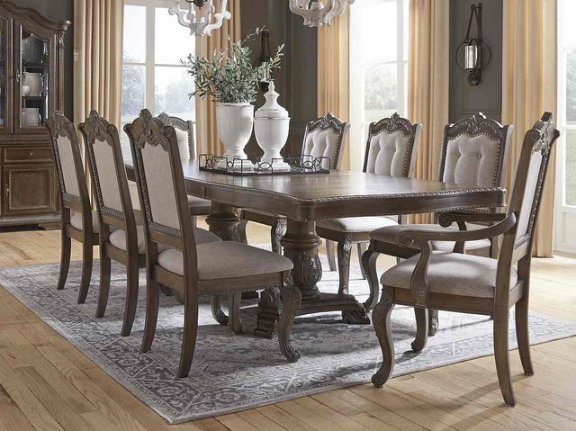 Signature Design by Ashley® Charmond Brown 106" Expandable Dining Table 7