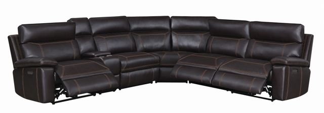 Coaster® Albany 6-Piece Brown Power Headrest Sectional 17