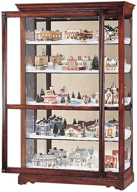 Howard Miller® Townsend Windsor Cherry Curio Cabinet 1