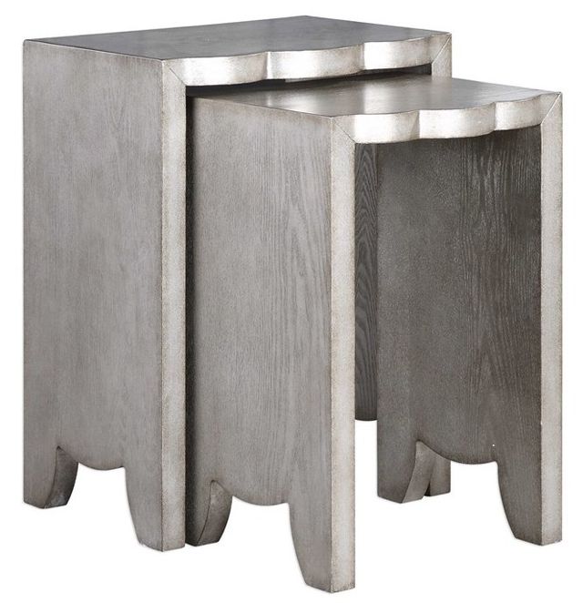 Uttermost® Imala Set of 2 Burnished Silver Nesting Tables