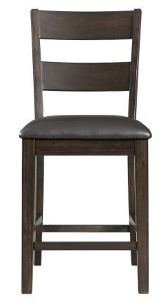 Elements International Mango Dark Brown/Dark Gray Counter Side Chair