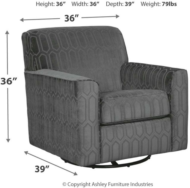 Signature Design by Ashley® Zarina Graphite Swivel Accent Chair 5