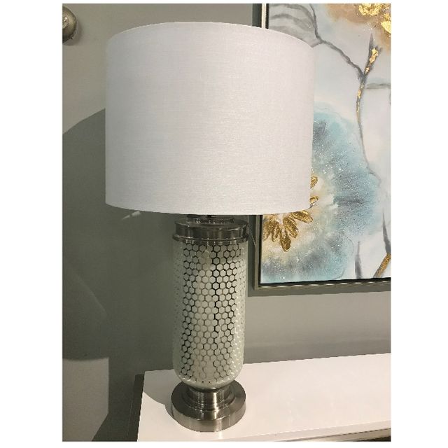 Stylecraft Table Lamp, Honey Comb Glass 1