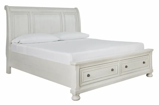 Signature Design by Ashley® Robbinsdale Antique White California King Sleigh Bed with Storage 0