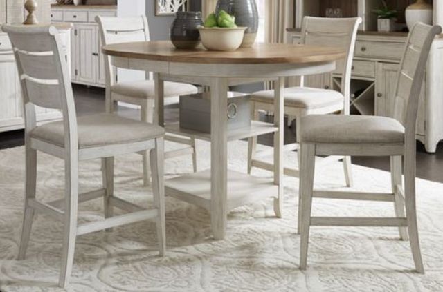 Liberty Farmhouse Reimagined 5-Piece Two-Tone Gathering Table Set-0