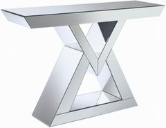 Coaster® Ceecita Clear Mirror Console Table With Triangle Base