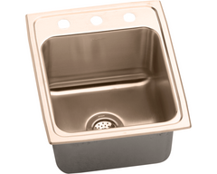 Elkay® CuVerro Antimicrobial Copper 17'' x 22'' x 10.13'' Single Bowl Drop-In Sink