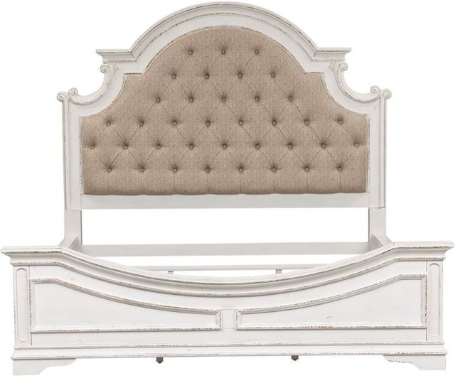 Liberty Furniture Magnolia Manor 4 Piece Antique White Queen Upholstered Bedroom Set 2