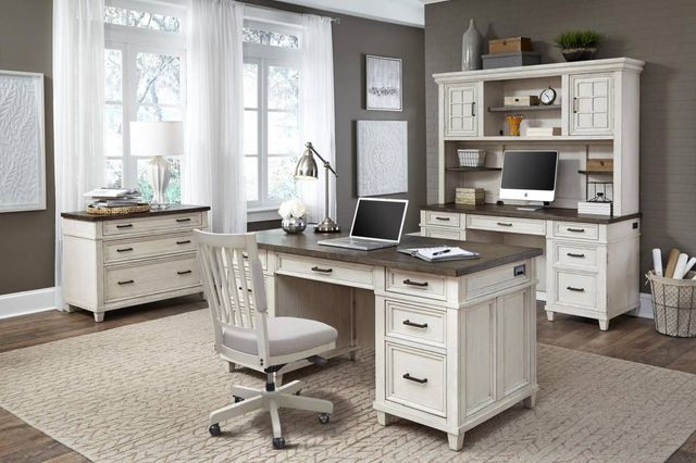 Aspenhome® Caraway Aged Ivory 66" Executive Desk 5