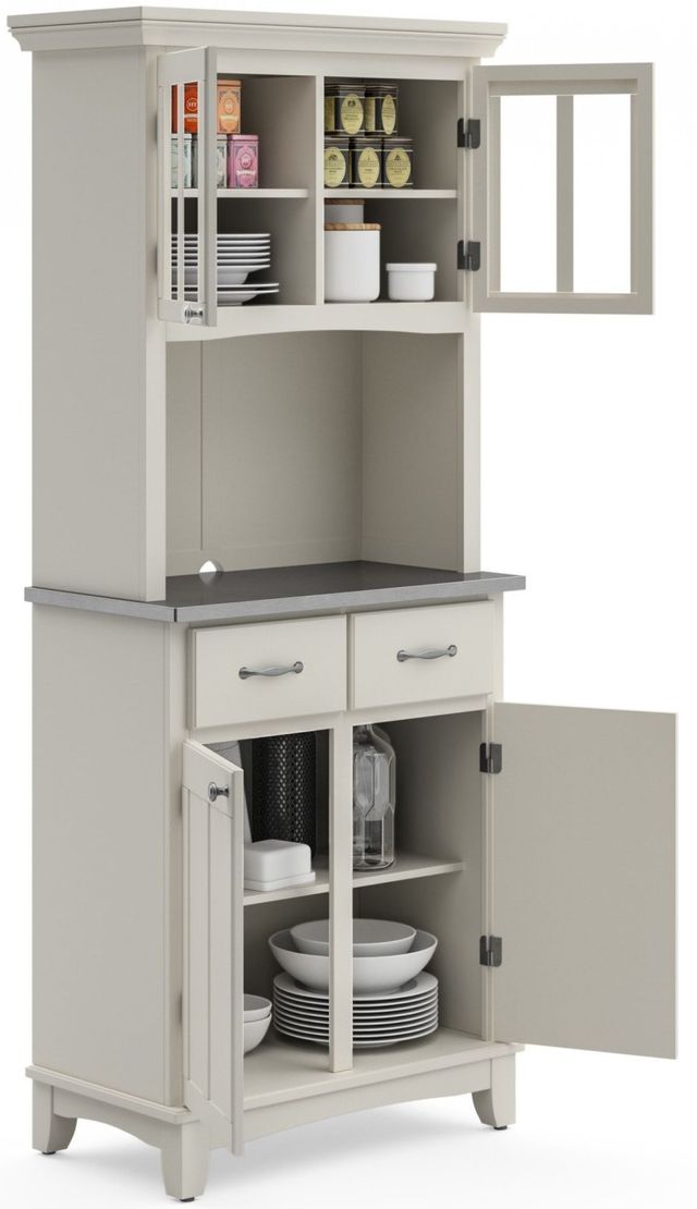 homestyles® Buffet of Buffets Stainless Steel/White Server with Hutch-2