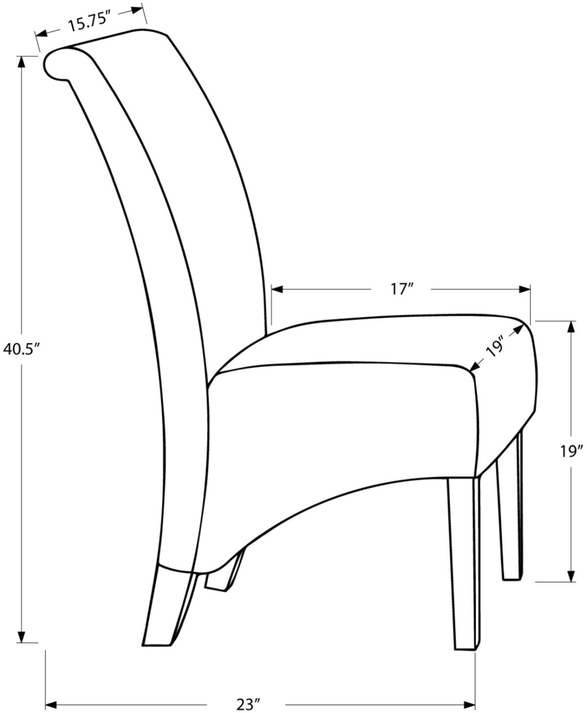 Standard dining chair online dimensions