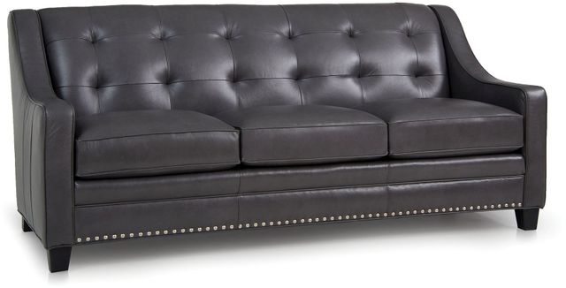 Smith Brothers 203 Collection Black Leather Sofa