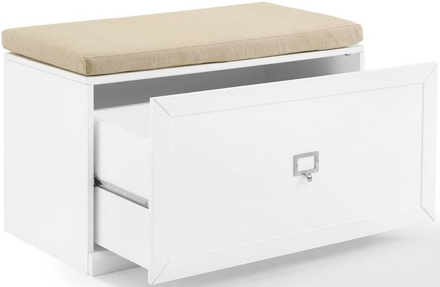 Crosley Furniture® Harper White/Tan Entryway Bench-2