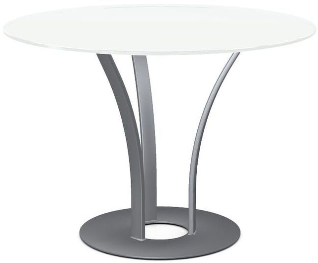 Amisco Dalia White Glass Round Table