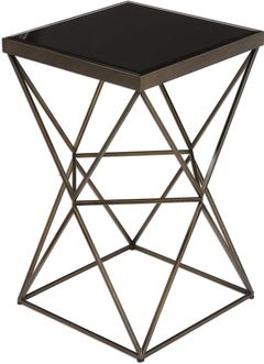 Uttermost® Uberto Glass Top Accent Table with Antique Bronze Base