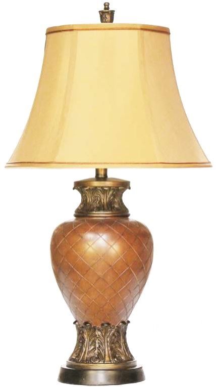 H & H Lamp Caramel & Gold Lamp