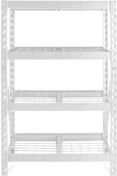 Gladiator® 48" White Wide Heavy Duty Rack with Four 18" Deep Shelves