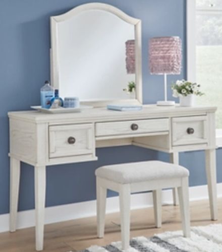 Furniture of america louise 2024 white vanity with stool