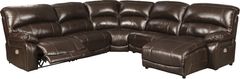 Signature Design by Ashley® Hallstrung Chocolate 5-Piece Power Reclining Sectional with Chaise