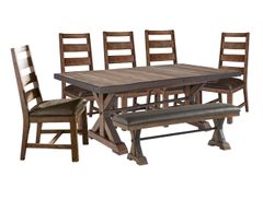 Intercon Taos Canyon Brown Trestle Table 6 Piece Dining Set