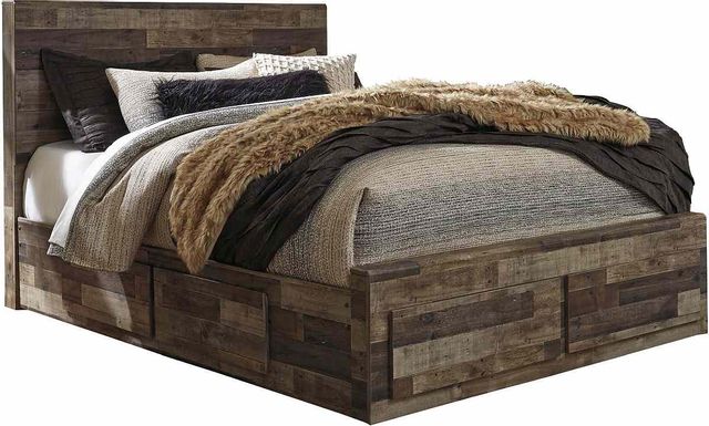 Benchcraft® Derekson Multi Gray Queen Storage Bed with 6 Storage Drawers