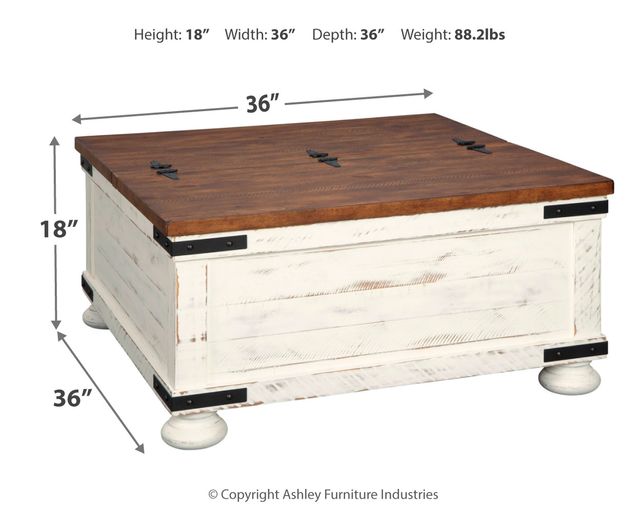 Signature Design by Ashley® Wystfield White/Brown Coffee Table with Storage 8