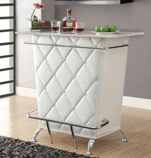 Furniture of America® Fuero White/Chrome Bar Table