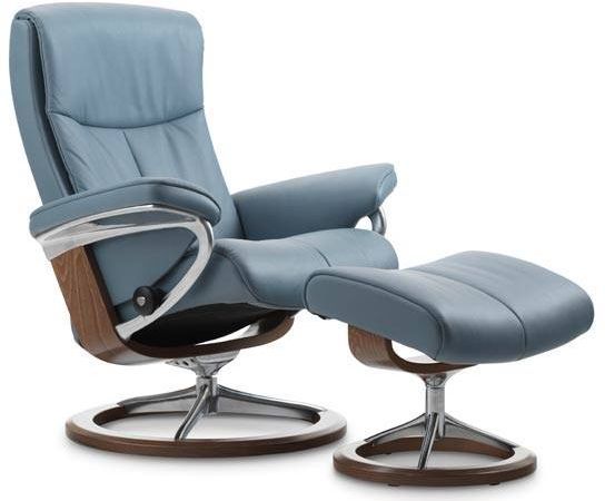 Stressless® by Ekornes® Peace Small Signature Base Chair and Ottoman