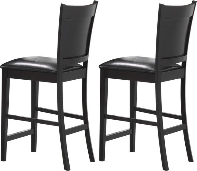 Coaster® Jaden 2-Piece Black/Espresso Upholstered Counter Height Stools