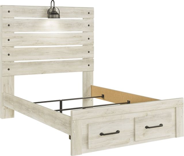 Signature Design by Ashley® Cambeck Whitewash Queen Panel Bed with 2 Storage Drawers 12