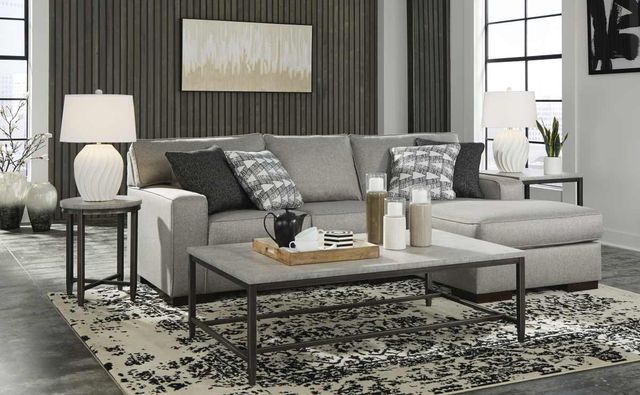 Benchcraft® Marsing Nuvella 2-Piece Slate Sectional with Chaise 4