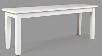 Jofran Inc. Simplicity White Wooden Dining Room Table Bench 2
