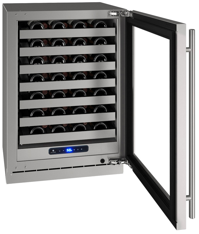 U-Line® 24" Stainless Steel Wine Captain® Wine Cooler-UHWC524-SG01A-1