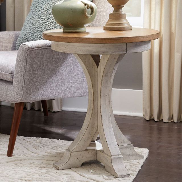 Liberty Farmhouse Reimagined Round Chair Side Table 4
